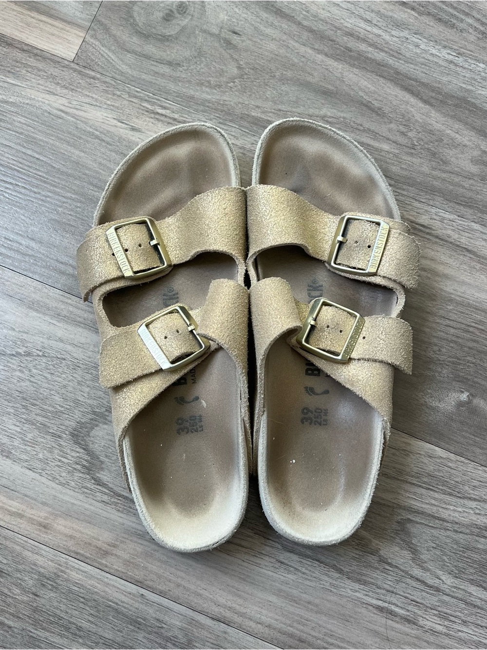 Birkenstock Arizona Sandals Gold Women Size 39